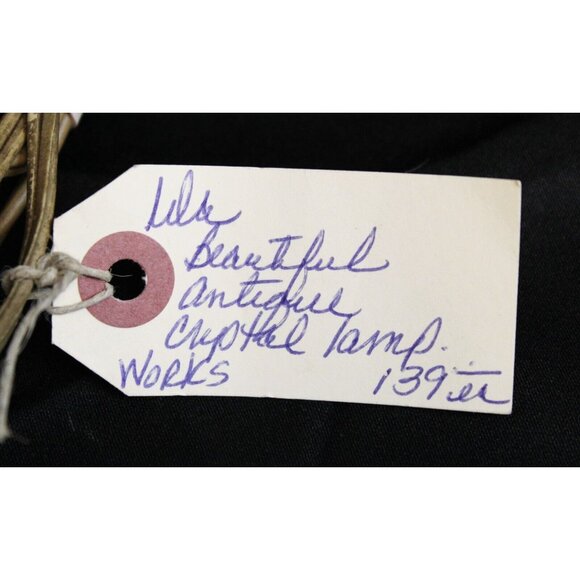 VTG Clear Crystal Lamp Light Floral Etch Hanging Pendant Victorian Glass Elegant - Picture 11 of 11